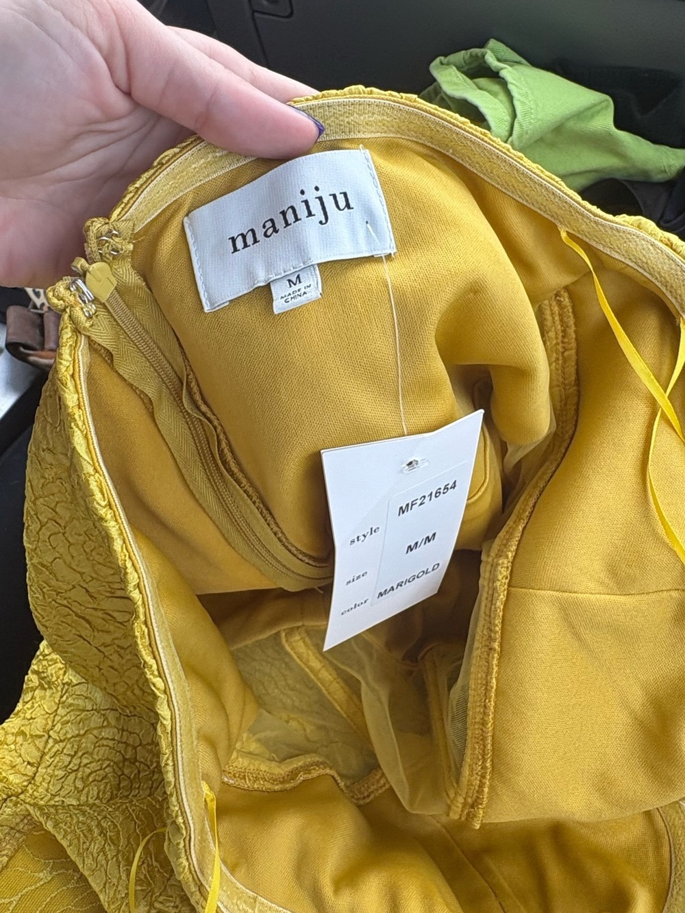 Strapless Sweetheart Textured Yellow Midi Dress - Picture 6 of 6